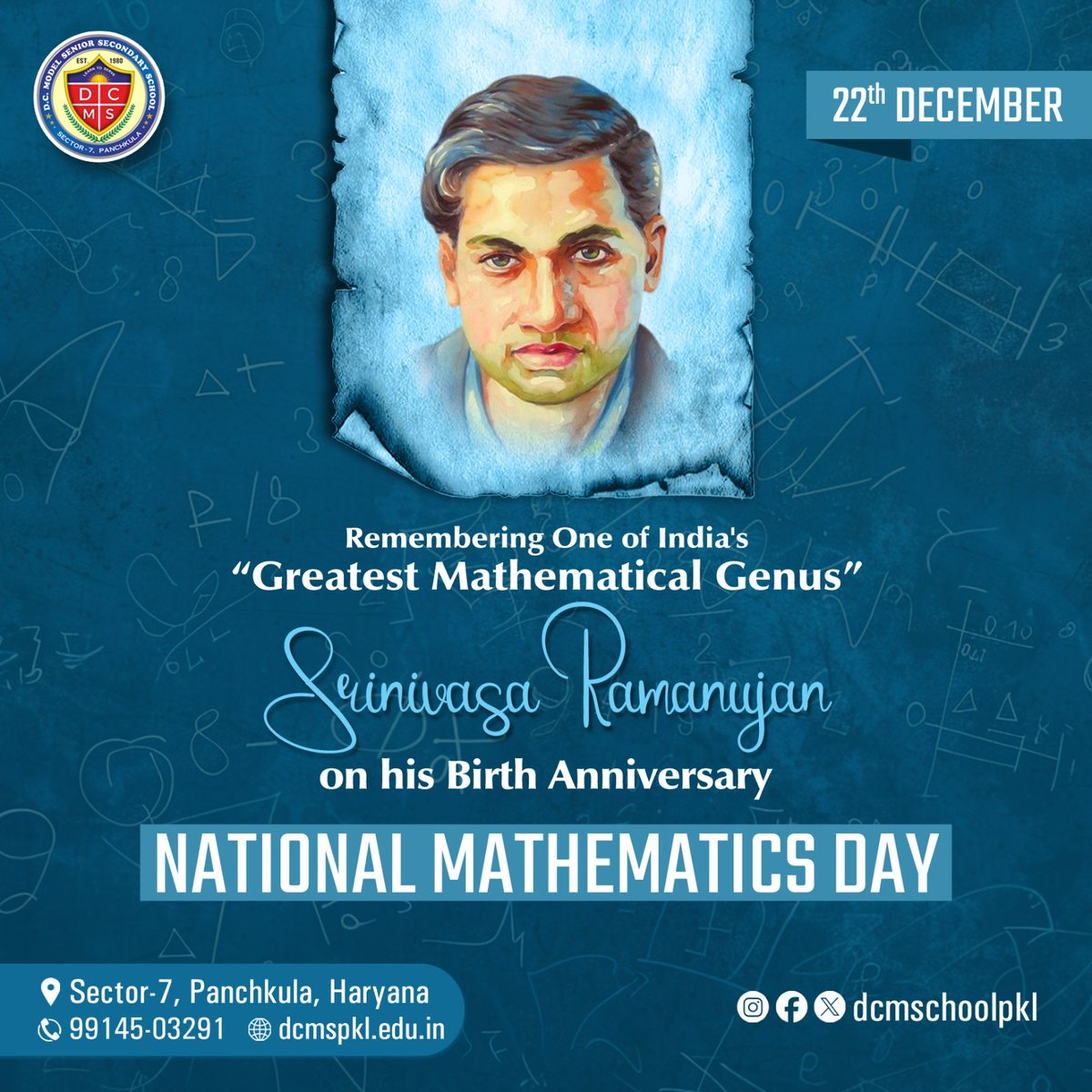 dcmschoolpkl's tweet photo. Celebrating the magic of numbers on National Mathematics Day! At #DCModelSchool, we honored the legacy of Srinivasa Ramanujan through engaging math activities that sparked curiosity and problem-solving skills. 

#MathematicsDay #LoveForMath #DCModelSchoolPanchkula #Chandigarh https://t.co/PcfDbmd92G