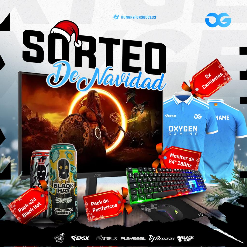 🎄🎅🏼 ¡LLEGÓ EL SORTEO DE NAVIDAD! 🎅🏼🎄

🖥️ x1 Monitor 24" 180hz
🖱️ x 1 Pack Periféricos
👕 x2 Camisetas oficiales
🥤 x24 BlackHat

📍Requisitos:

🔁 Síguenos y dale RT
📢 Menciona a dos amigos 
✅ Únete a nuestro discord: discord.gg/7XZdD7hWF6

Finaliza el 6 de Enero, suerte🍀