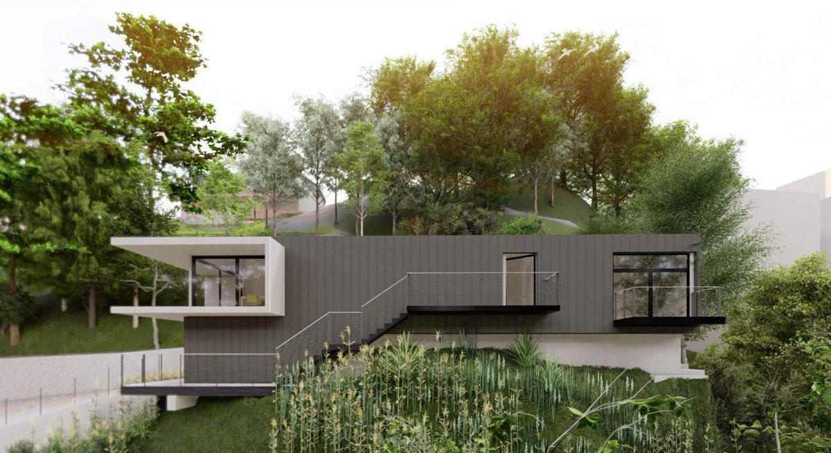 Exploring Design Options | Hollywood Reservoir Home

1: A minimalist design focused on simple, clean lines

2: A bold, sculptural facade with deep overhangs

3: A warm, nature-inspired design