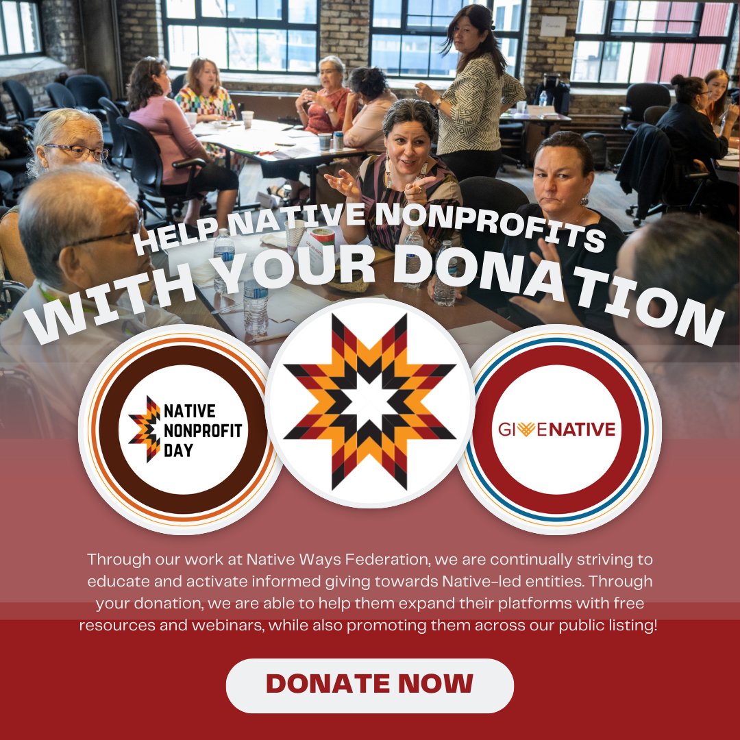native_ways's tweet image. 🌟 As we approach the end of the year, we invite you to continue standing with us.  
👉 Be part of the change. Donate today: nativeways.org/donate/
#GiveNative #NativeNonprofit #ChangeWithEveryDonation #NativeNonprofitDay #IndigenousLed #SupportNativeNonprofits #EndOfYearGiving