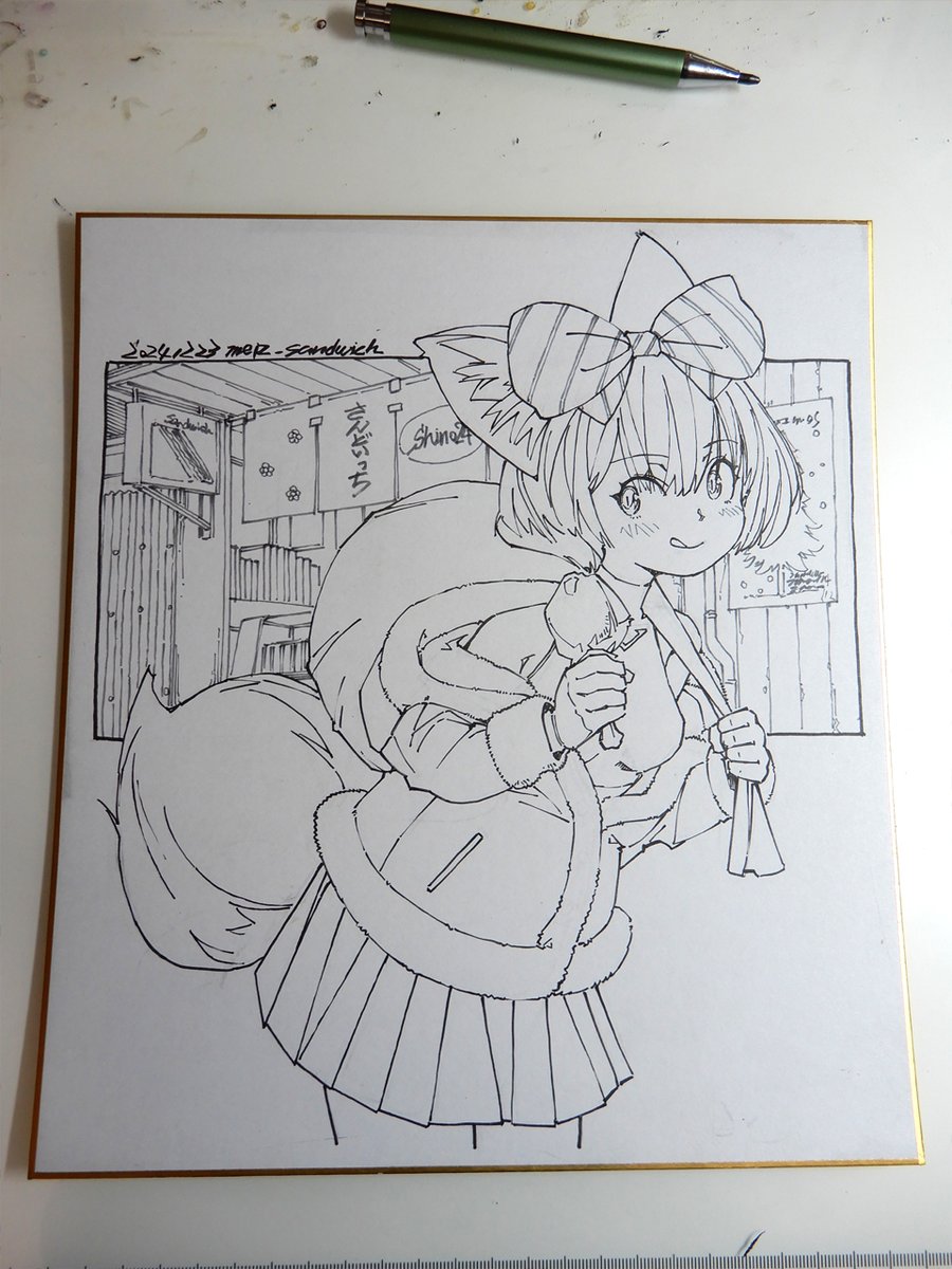 線画。珍しく一日で一枚描いた。 
