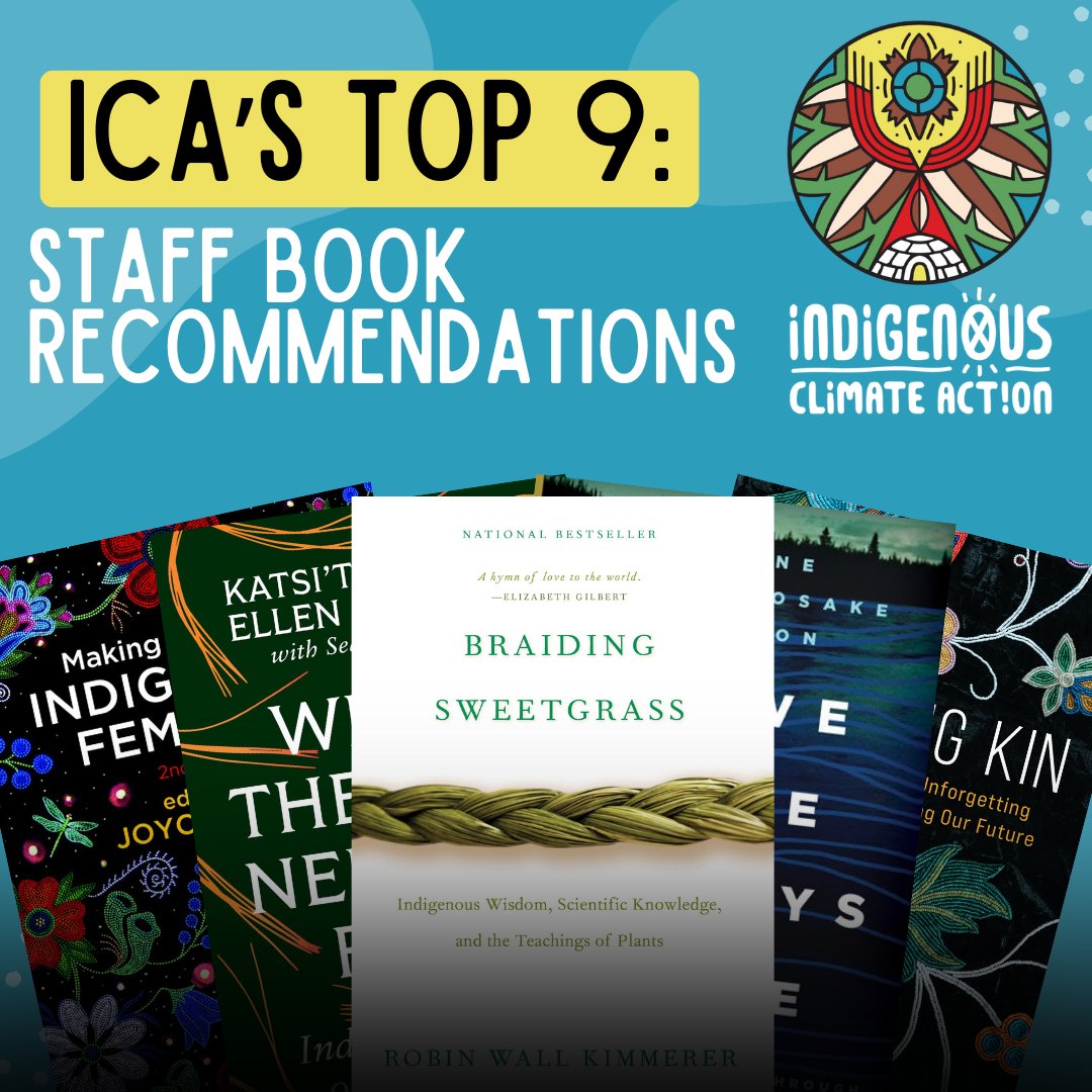 Indigenous_ca's tweet photo. During this time of rest &amp; recovery - the ICA team wanted to share some of our favourite and inspiring reading recommendations for any bookworms out there. 📕🪱

Comment your favourite reads or a book that changed your life below! ⬇️

#IndigenousClimateAction https://t.co/VewZdkMkOl