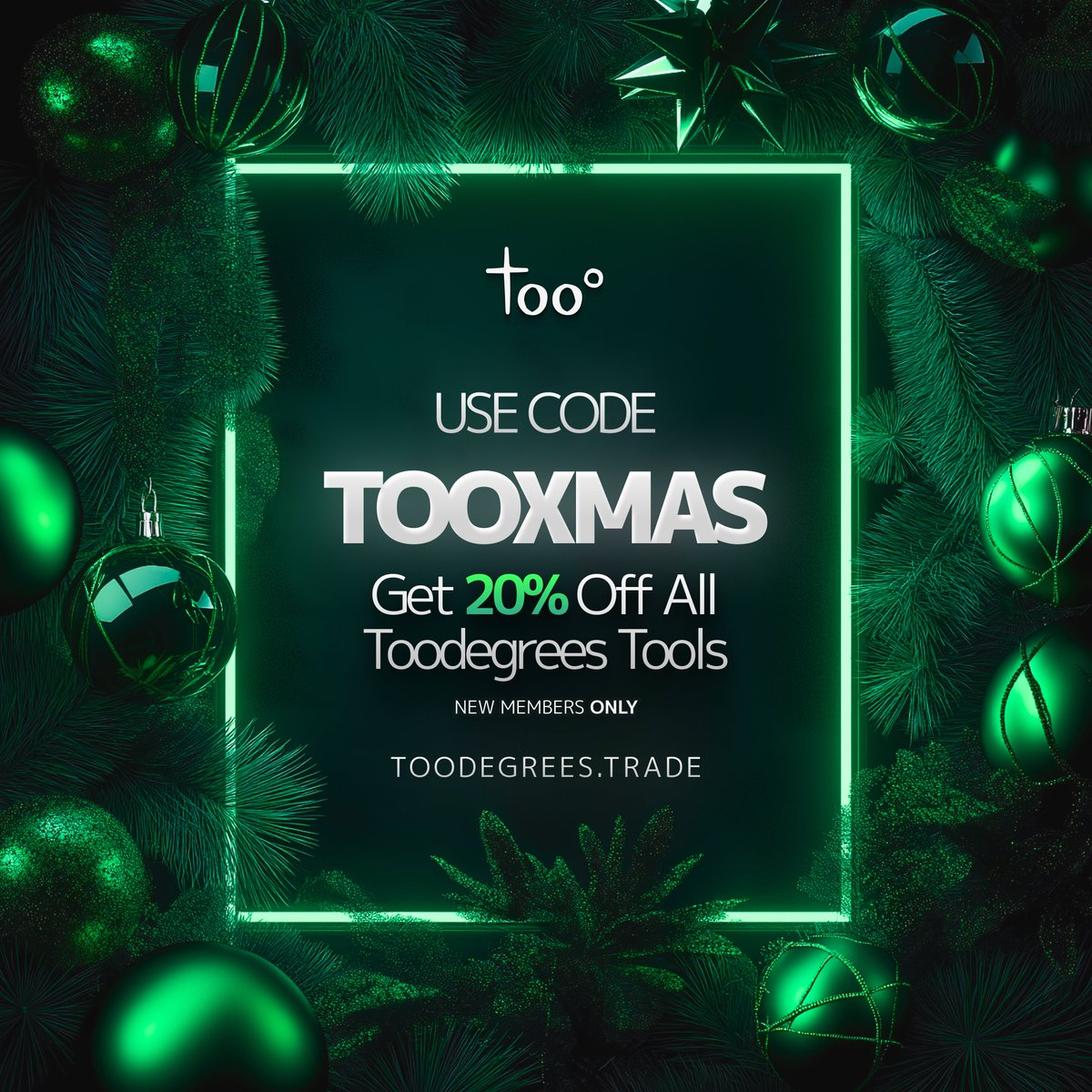 🎄Happy Holidays from the Toodegrees Team!

🍾 As 2024 winds down, we want to thank you for an incredible year. 

🎁 To help you celebrate, we’re offering a special gift to all New Members..

🫂 Existing Members, check Discord – we have something waiting for you there!