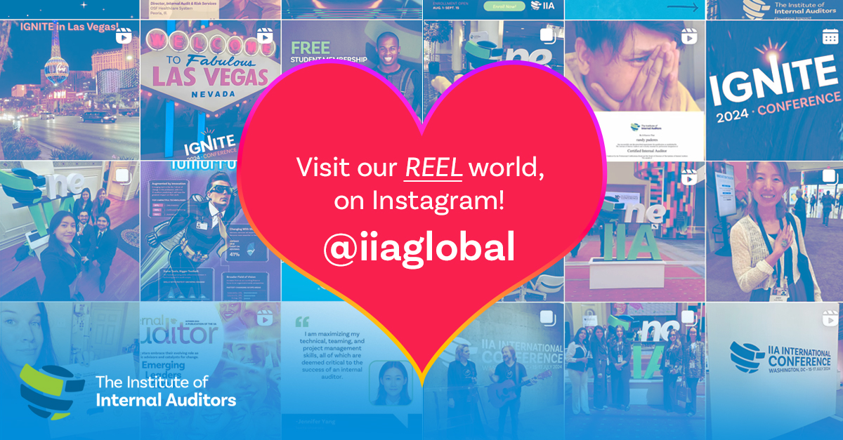 TheIIA's tweet image. Are YOU on Instagram? Stop by and see us! We love elevating #internalauditors. If you're creating content based on the interests and intricacies of the profession, send us a post on Instagram and you might make it into our stories! 🤩