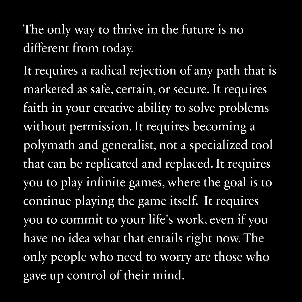 thedankoe's tweet photo. how to thrive in the future https://t.co/KA8XW1mwmc