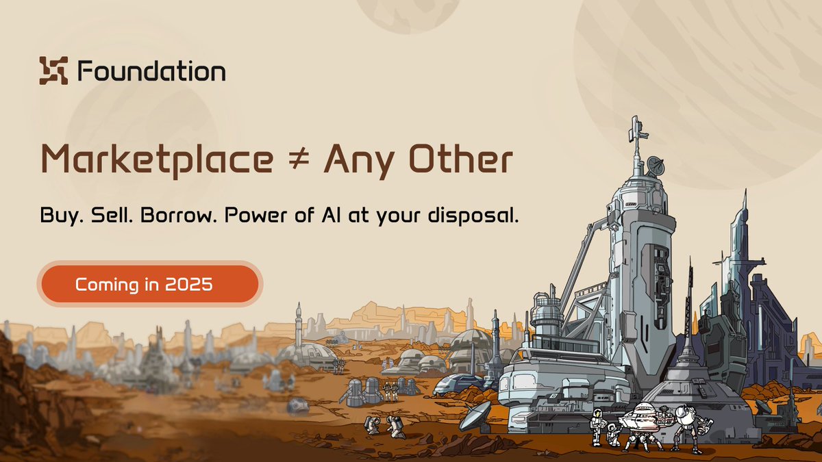 foundation_nw's tweet image. Introducing Foundation
The world’s first AI Marketplace powered by blockchain!
Beyond trading. A complete decentralized vertical where individuals and autonomous agents create, obtain, and exchange services for resources seamlessly.
First in-kind innovation enabling direct…