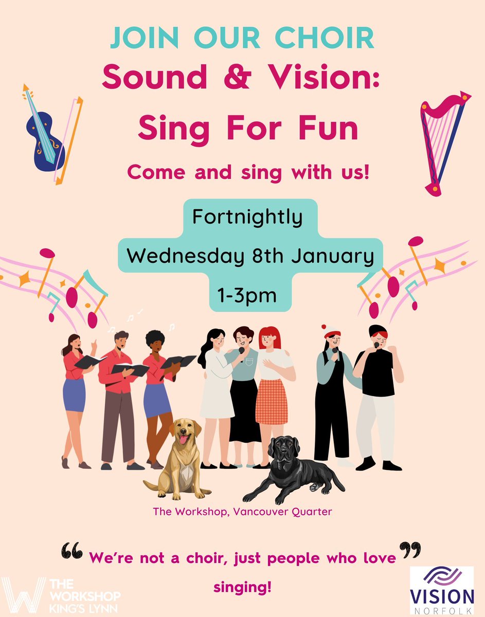 New Year, New Hobby, New Skills!
Come and join our group that love to sing for fun🎶 We meet every other week 1pm-3pm at The Workshop &amp; will sing anything from George Ezra to The Beatles! Come and see if it's for you from Wednesday 8 Jan! #NewsYearsResolution #SoundAndVision
