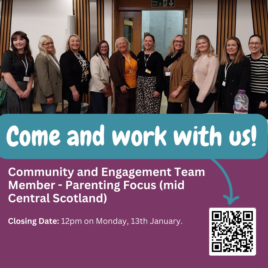 We're hiring! Join our team in mid Central Scotland to support parents with care experience. If you're passionate about empowering others &amp; have experience in community engagement, apply before noon 13th January! whynottrust.org/about-us/vacan……… #JobOpportunity #NowHiring