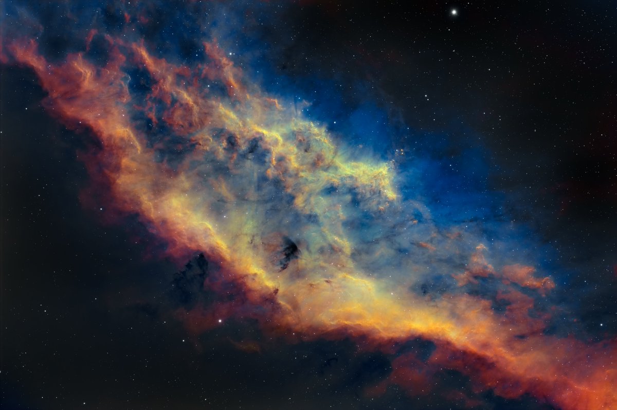 California Nebula in SHO using 115 triplet with 0.79 reducer, and <a href="/QHYCCD/">QHYCCD</a> 268m. Just 3 hours of data. Could be the last image of the year for me.