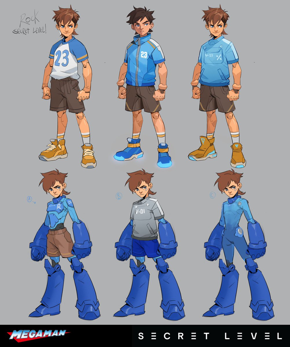 Hichamhabchi's tweet photo. Rock, Mega Man, and Dr Light character concepts for Secret Level, Direction &amp; Guidance by the awesome folks @TheBlurStudio 

#characterdesign #conceptart #megaman https://t.co/x71sVHAhbQ