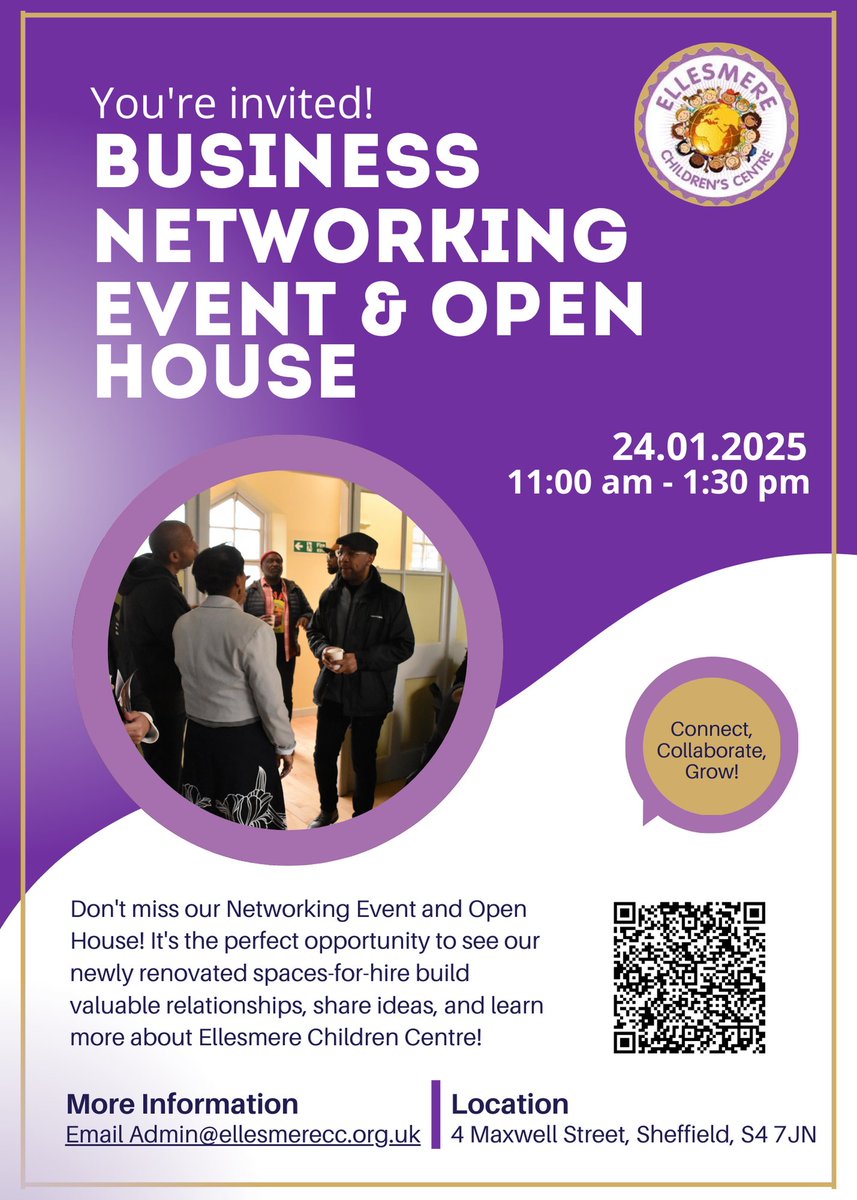 Join us at Ellesmere Children’s Centre’s Networking Event &amp; Open House to:
- See our renovated spaces-for-hire
- Build connections with professionals &amp; leaders
- Discover more about Ellesmere Children’s Centre
Friday, 24 January | 📷 11:00 AM – 1:30 PM
Sign up through the QR Code