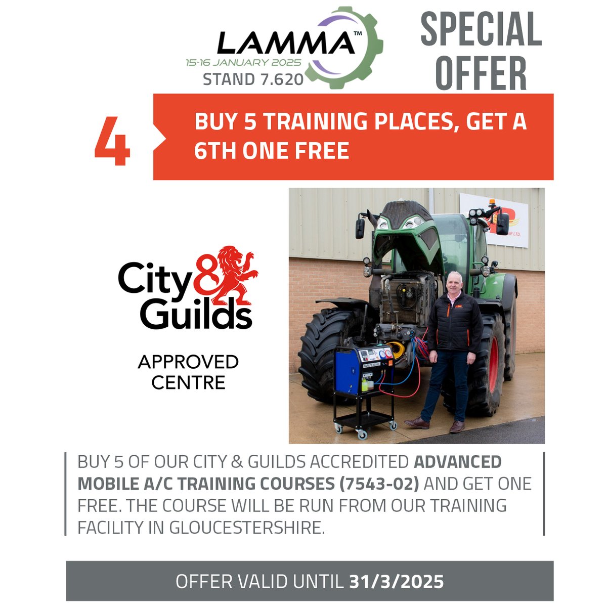 APAIRLtd's tweet photo. ⬇️@lammashow Offer 4⬇️
🚜🎓❄️Knowledge is power & you’ll be unstoppable this summer with our #CityandGuilds training offer. Book 5 places on our advanced mobile #AC course & get 1 place FREE!
Visit us at the show or 📞 01453 891320 for info
Ts & Cs apply. Training location Glos. https://t.co/LDzFieeckD