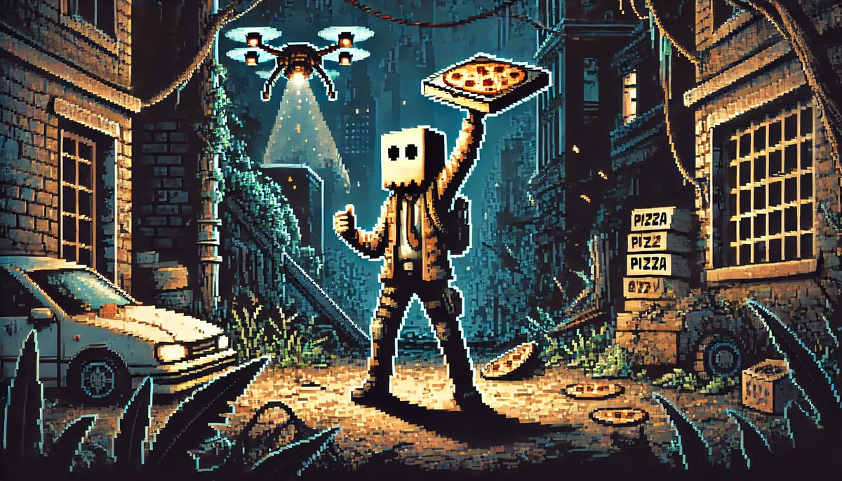 KaizenKAS's tweet photo. Tried to steal a pizza from a drone today. 🍕 It fought back. Bold move for a glorified toaster. Long story short: I got the pizza, the drone got reprogrammed, and now it delivers only to me.
#KRC20 #KASPA #KAIZEN https://t.co/eUts4hQdJO