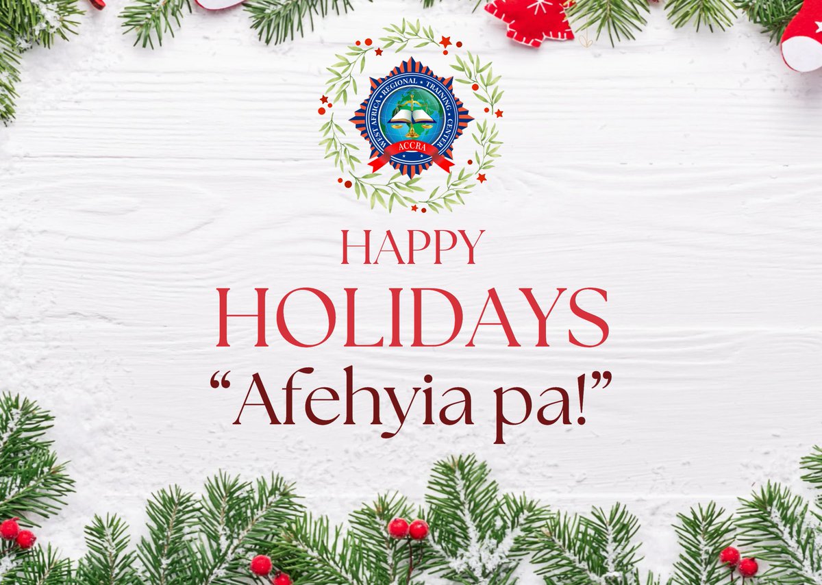 As we draw down the curtains on the year, we at the RTC wish to be the first to wish you Happy Holidays! Take the time to have fun and rejuvenate for the new year while ensuring to still remain safe out there in all your endeavors. As we say in Ghana, "Afehyia pa!"
