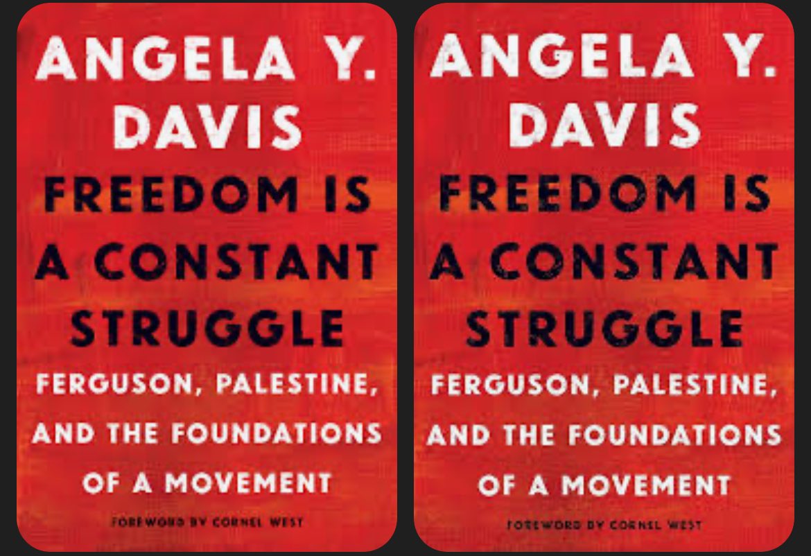axrynic's tweet photo. My library card renewed and libby app updated &amp; I can finally listen to audiobooks while reading along on paper! 

Rn I'm halfway through Freedom is a Constant Struggle: Ferguson, Palestine, and the Foundations of a Movement
by Angela Y. Davis https://t.co/52gEIEyZFj