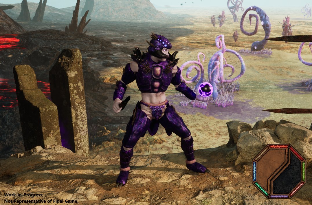 Our indie, isometric ActionRPG remains in development behind the scenes!

For a little holiday gift teaser, here is a picture of the top tier of our latest armor, the Scarab set. 🎁