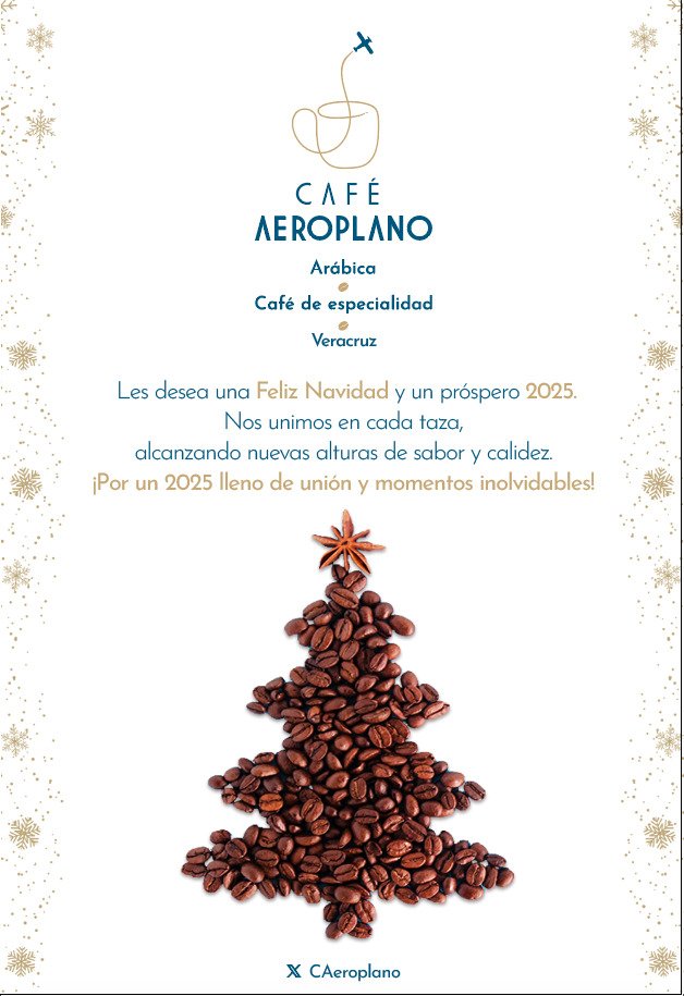 CAeroplano's tweet photo. Feliz Navidad y un gran 2025. Gracias a todos nuestros clientes por un año de trabajo y pasión por el café. Por un 2025 con cafeteras llenas de grano de especialidad y mucha felicidad en cada sorbo. https://t.co/0Fsihfh3wL