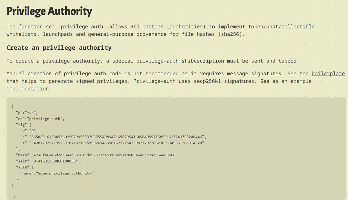 If I wanted to create a project on Tap on Doge, I would do the following:

-Find holders of OG assets ( $Dogi and <a href="/minidogeart/">Mini Doge</a> )

-Set a priv auth function to give them an airdrop or a price reduction.

-Start building a community from here 🚀

👉“priv auth” is a tap protocol