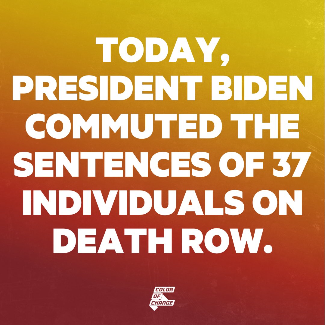 This decision to commute death row sentences isn’t mercy and it isn’d politics: this is justice. The chance that someone on death row is innocent, is there just because they’re Black or just because the gov can’t control their racist police and prosecutors.