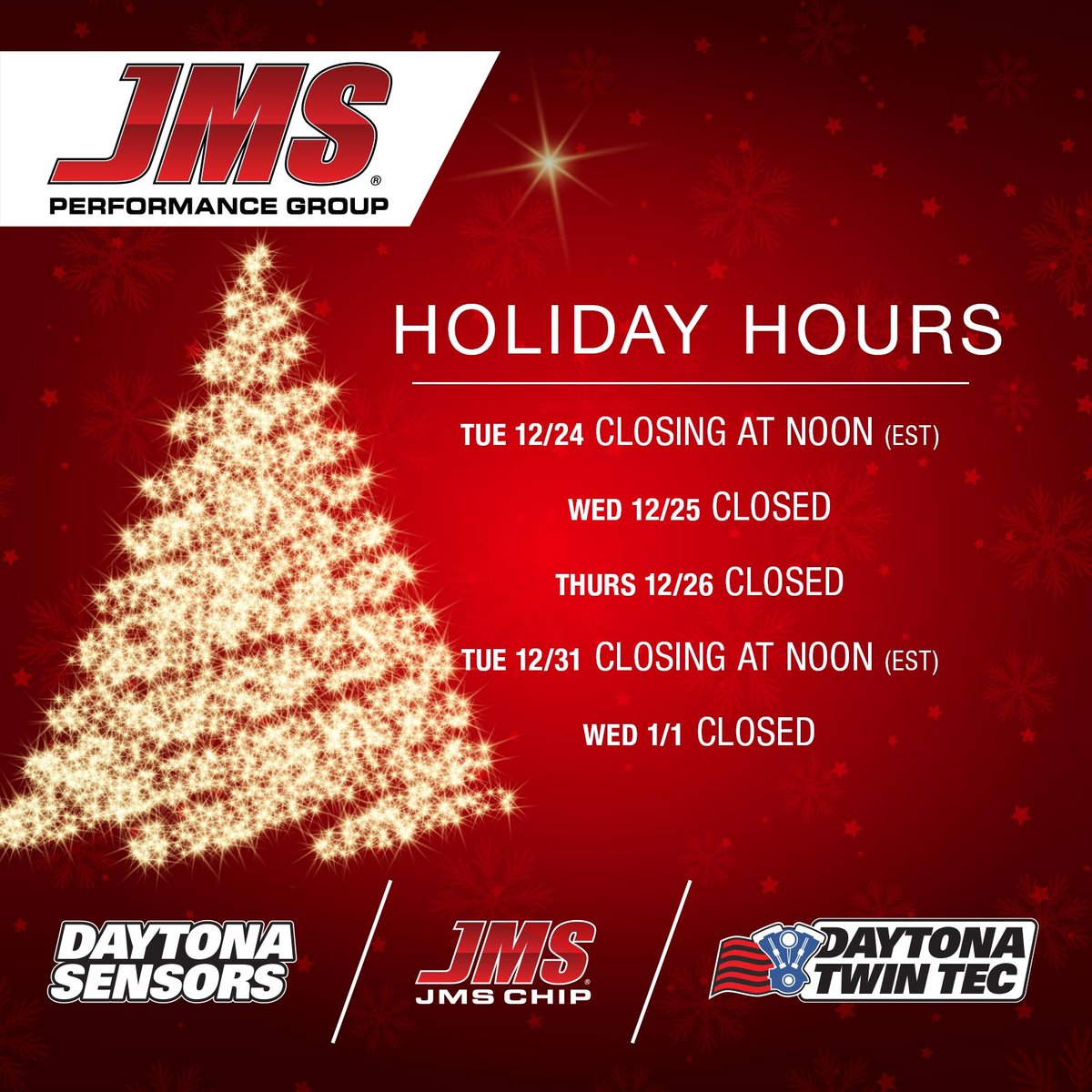 JmsChip's tweet image. Seasons Greetings from all of us at JMS / DAYTONA.