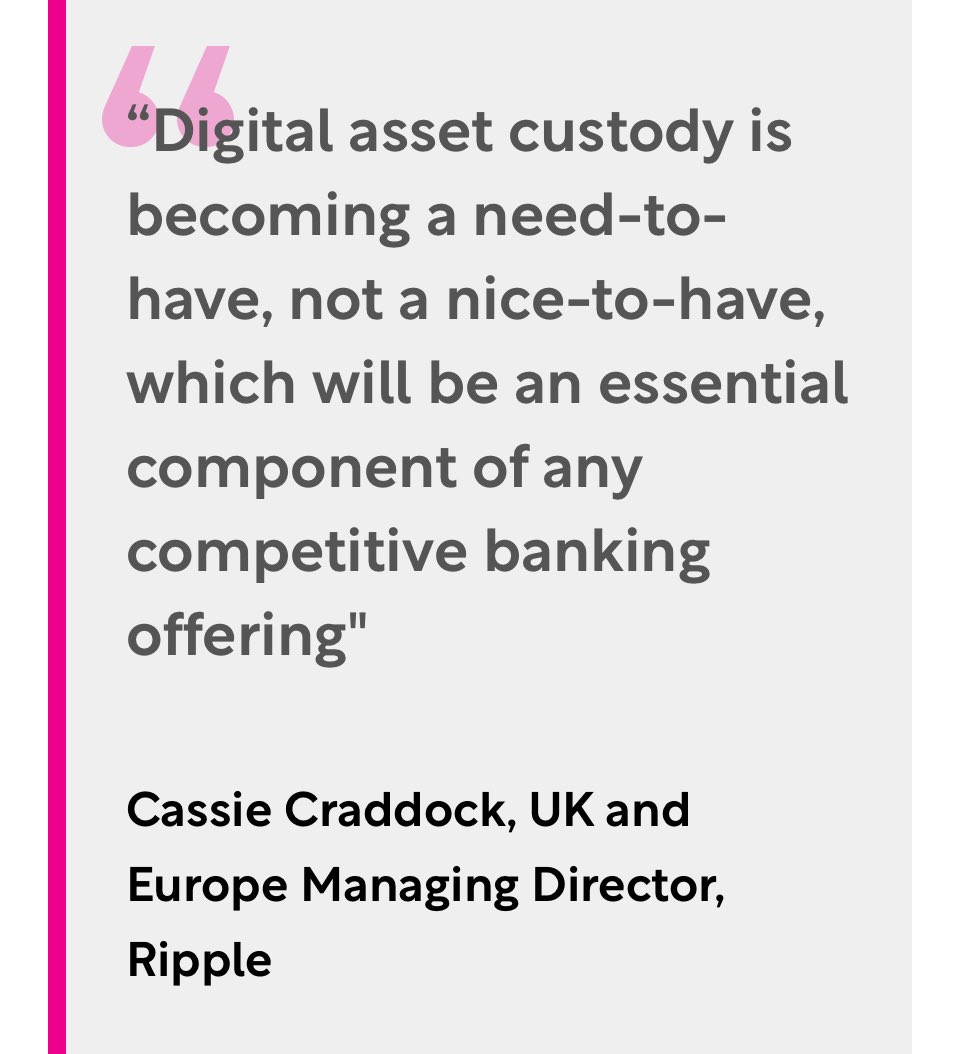 sentosumosaba's tweet image. The company @Ripple will bring lots of client issued tokens and stablecoins to the #XRP Ledger because asset CUSTODY is a “need to have, not a nice to have.” 

👊🏻Pretty slick razor 🪒 and razor blade business. 💡 

fintechmagazine.com/articles/finte…
Thank you 🙏 @cybermelis