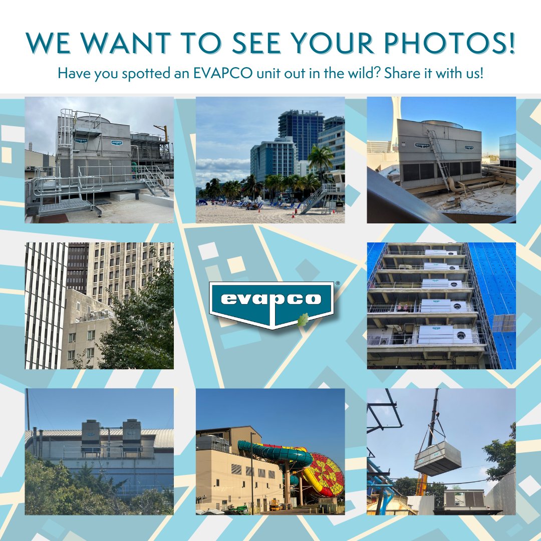 EVAPCO_Inc's tweet photo. We love seeing where our EVAPCO units go! If you spot one of our units in the wild, snap a picture and share it with us! You can tag us on social media or send your photos to social@evapco.com. We can’t wait to see how far our units have traveled!
#EVAPCO #EITW #EVAPCOinthewild https://t.co/3aDmZdGQ8X