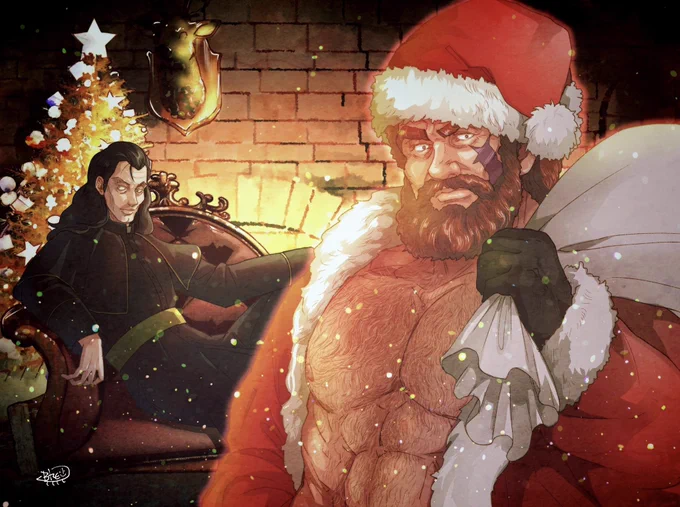 あれ…?もうクリスマスイブ……?当時、みんなに喜んでもらおうと思って一生懸命描いてたクリスマスの絵でも再掲しとくか……なんでこれで喜んでもらえると思っていたのか 