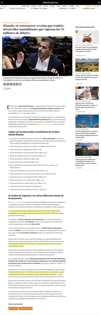ElDisenso's tweet photo. 🚨 #VERGONZOSO | Nuevamente, @iprofesional, medio que recibió $81.7 millones en #PautaOficial durante la gestión anterior (Nación + PBA) y actualmente percibe $9 millones del gobierno de Kicillof, copiando notas completas de otros medios SIN CITAR LA FUENTE! 👇😠👇 https://t.co/RFpkcsHUsX