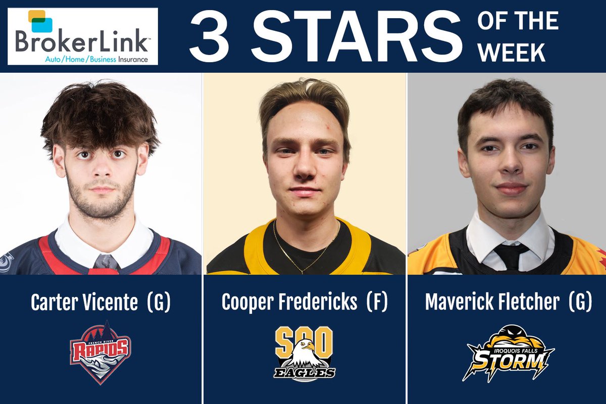 Congratulations to Maverick Fletcher for being named to the NOJHL three stars of the week for week 15 of the NOJHL season.
