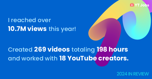 2024 was a cool year, 2025 gonna be crazy fr fr. 
ty <a href="/yt_jobs/">YT Jobs</a> for being easy to use!