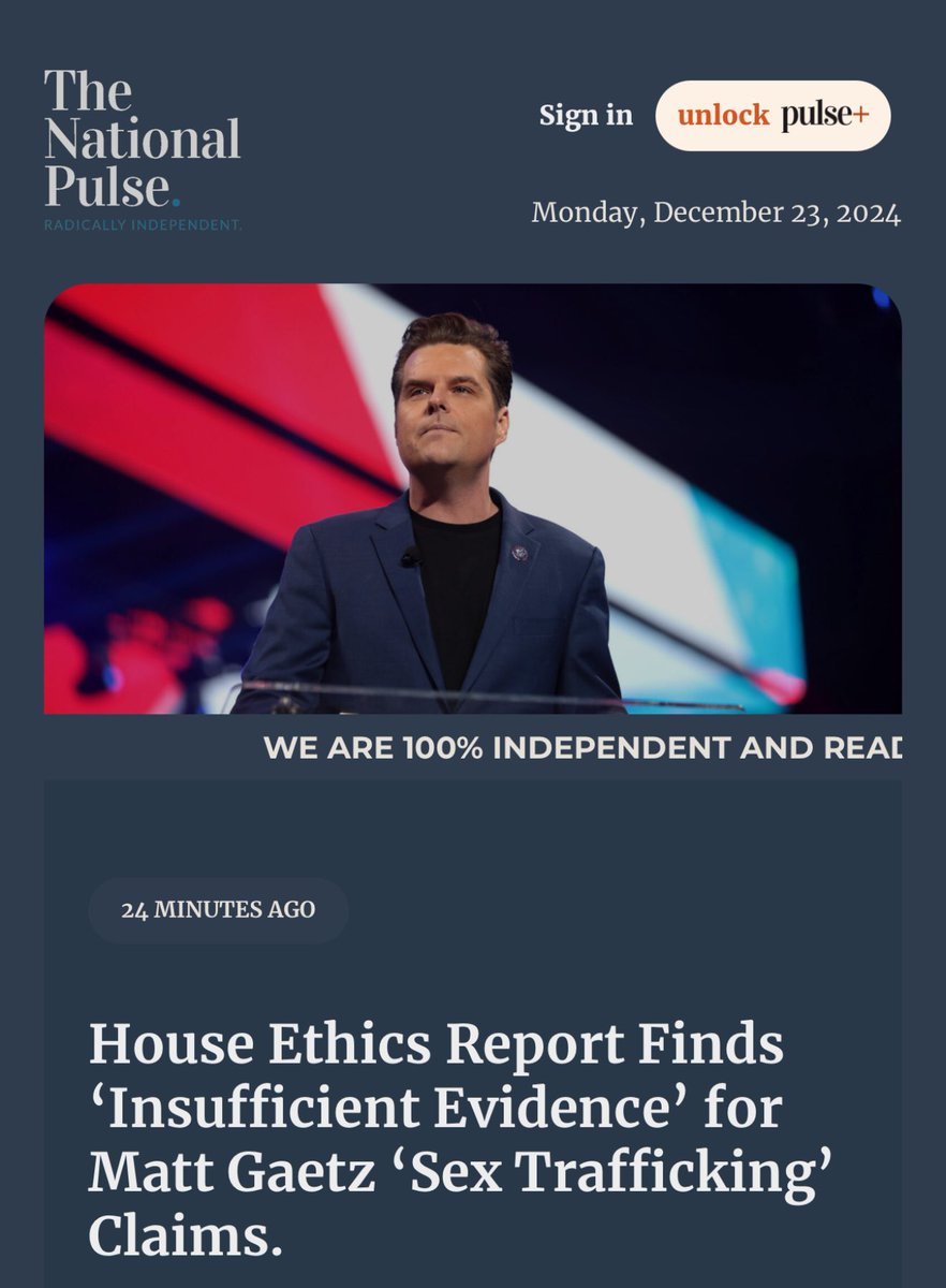 mollie_don's tweet photo. It’s ironic that the so-called Ethics Committee, which was supposed to uphold ethical standards, was the one responsible for unethically leaking the findings. I hope Matt Gaetz takes legal action, especially since he hasn’t been charged with any wrongdoing.
📌Kevin McCarthy orchestrated the investigation as a means of retaliating against Gaetz for his removal as Speaker.
📌The Ethics Committee concluded that there was insufficient evidence to support the claim that Gaetz violated federal sex trafficking laws.
📌The Department of Justice declined to charge Gaetz.
📌The woman involved in the alleged incident testified that all the events were consensual.
🔗 in comments