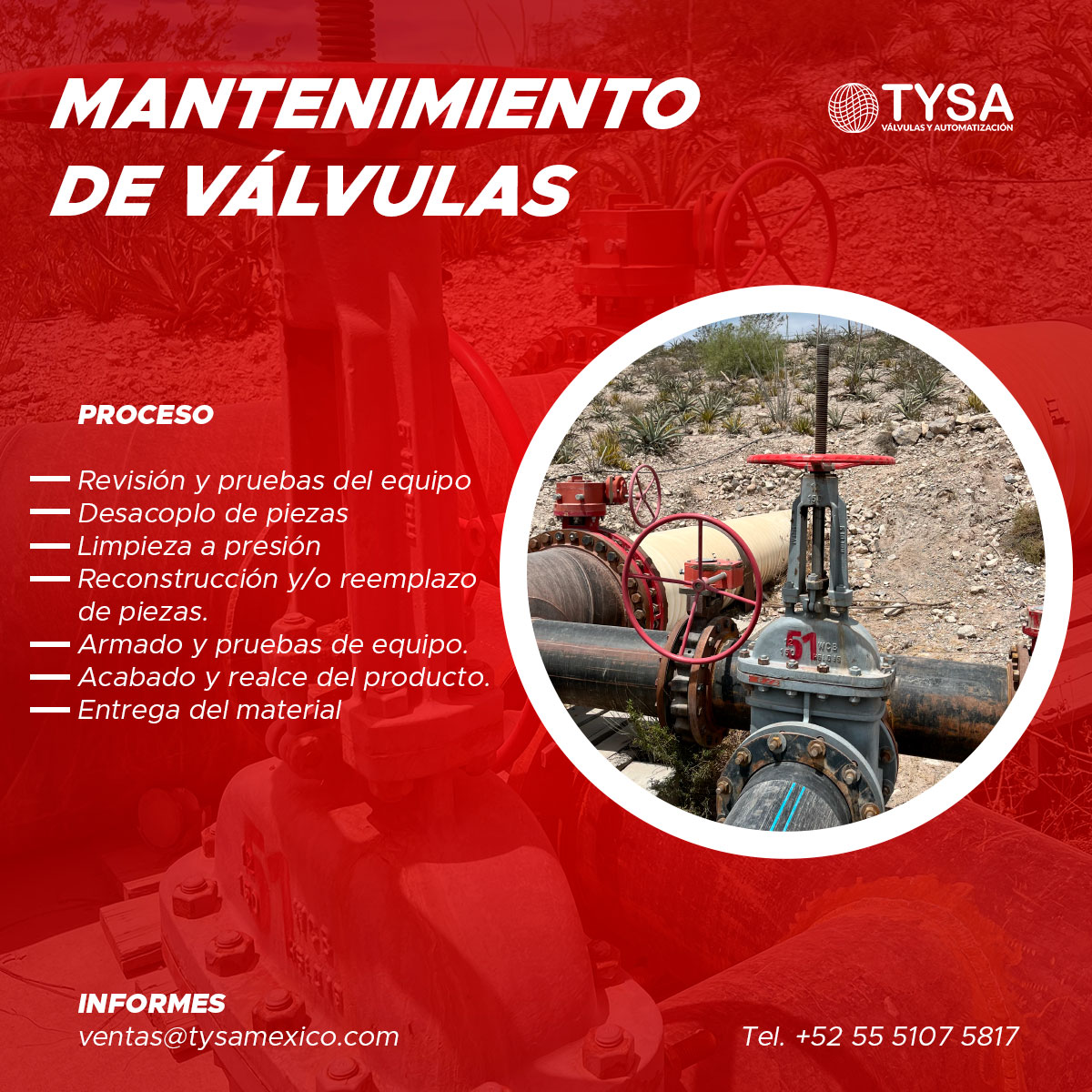 ¿Cansado de reparaciones inesperadas y costosas? 🔧 El #mantenimiento de #válvulas es tu mejor aliado. 🚰 Al detectar y corregir problemas a tiempo, evitas paradas no programadas y prolongas la vida útil de tus equipos. 📈