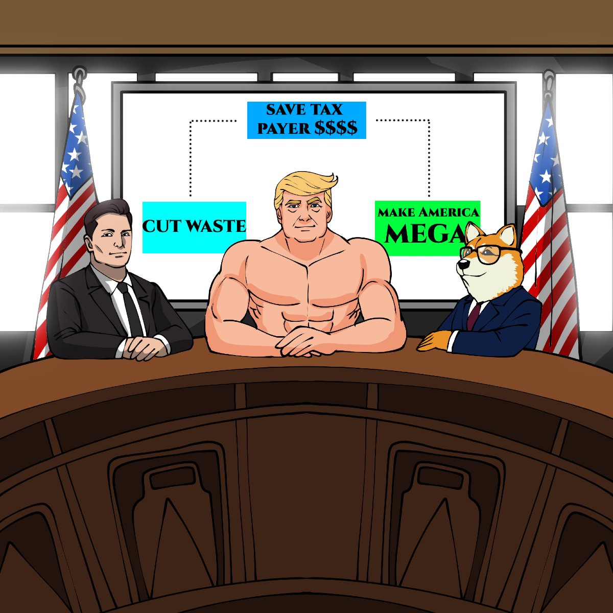 Running America like a business—Mega MAGA style! 💼💥🇺🇸

#MegaMAGA #BusinessAsUsual #AmericaFirst #EfficiencyKing #MAGA #DegenBusiness #MakeAmericaGreatAgain #TapToWin