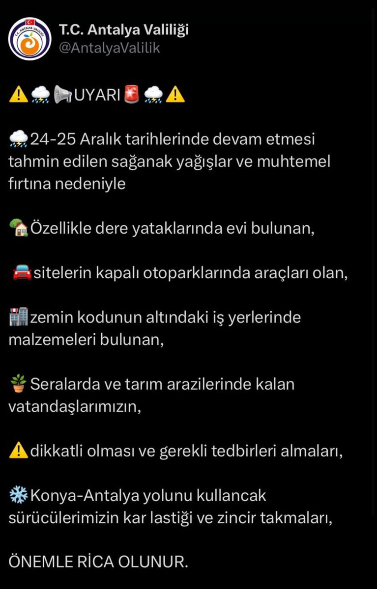 Dikkat Turuncu Uyarı!!!