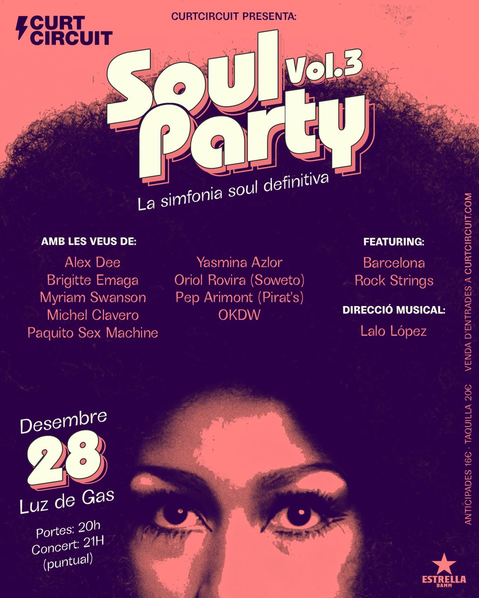 Indie Lovers (@indieloversm) on Twitter photo Ja s'ha convertit en tradició nadalenca que el <a href="/curtcircuit/">Curtcircuit</a> tanqui l'any amb 'Soul Party', concert amb versions de clàssics de la música negra. Serà aquest dissabte a <a href="/LuzdeGasClub/">Luz de Gas</a>. Enguany amb covers d'Isaac Hayes, Sam Cooke, James Brown... però també Madness o Jamiroquai. Ja s'ha convertit en tradició nadalenca que el <a href="/curtcircuit/">Curtcircuit</a> tanqui l'any amb 'Soul Party', concert amb versions de clàssics de la música negra. Serà aquest dissabte a <a href="/LuzdeGasClub/">Luz de Gas</a>. Enguany amb covers d'Isaac Hayes, Sam Cooke, James Brown... però també Madness o Jamiroquai.