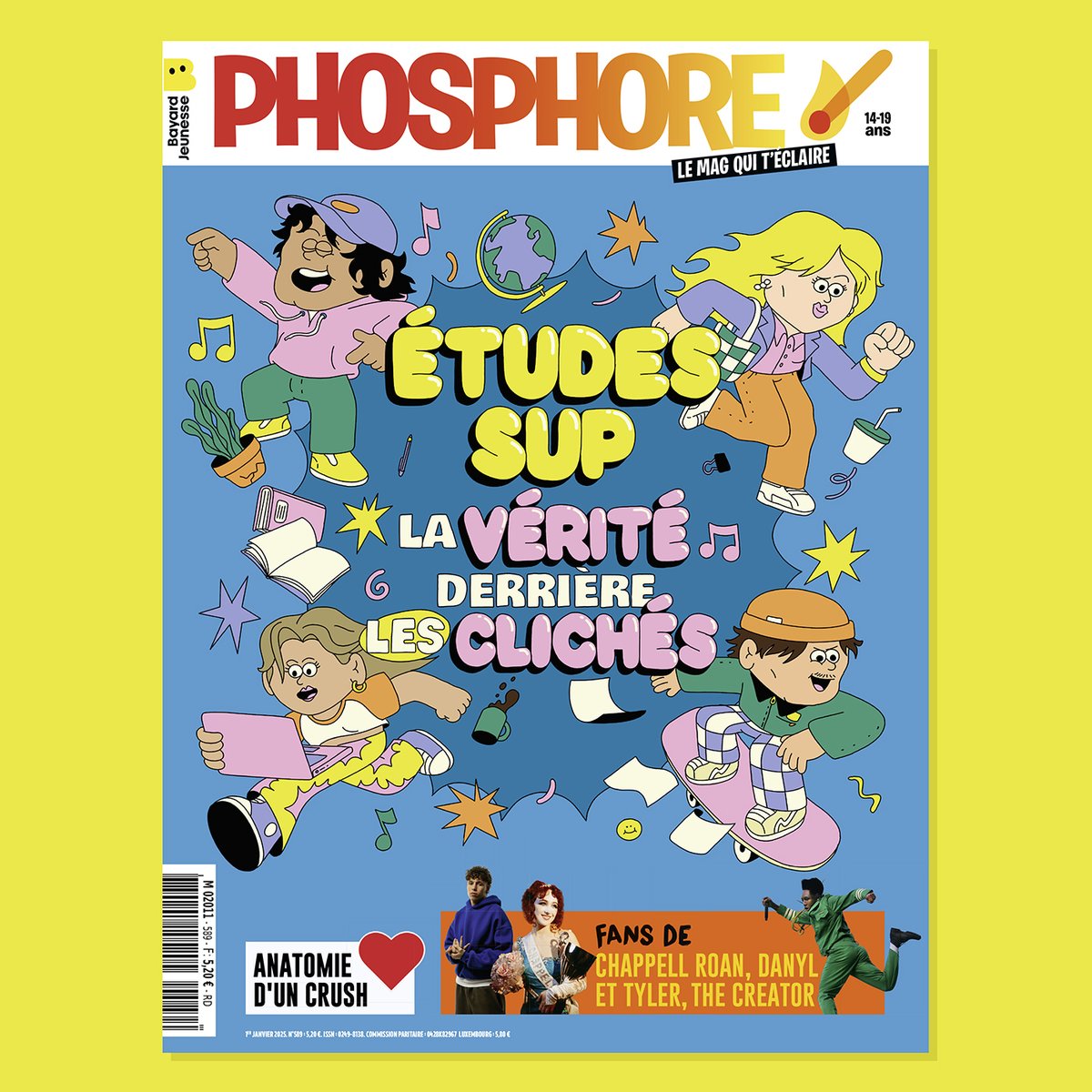 Ton nouveau Phosphore arrive !
Au programme :
🔎 On répond à 30 clichés (ou pas) sur les études supérieures.
🎤 <a href="/danylchulo/">DANYL 🪬</a>, @chappellroan, <a href="/feliciathegoat/">feliciathegoat</a>, pourquoi ils vont faire 2025 ?
💘 Mais c’est quoi, en vrai, un crush ?