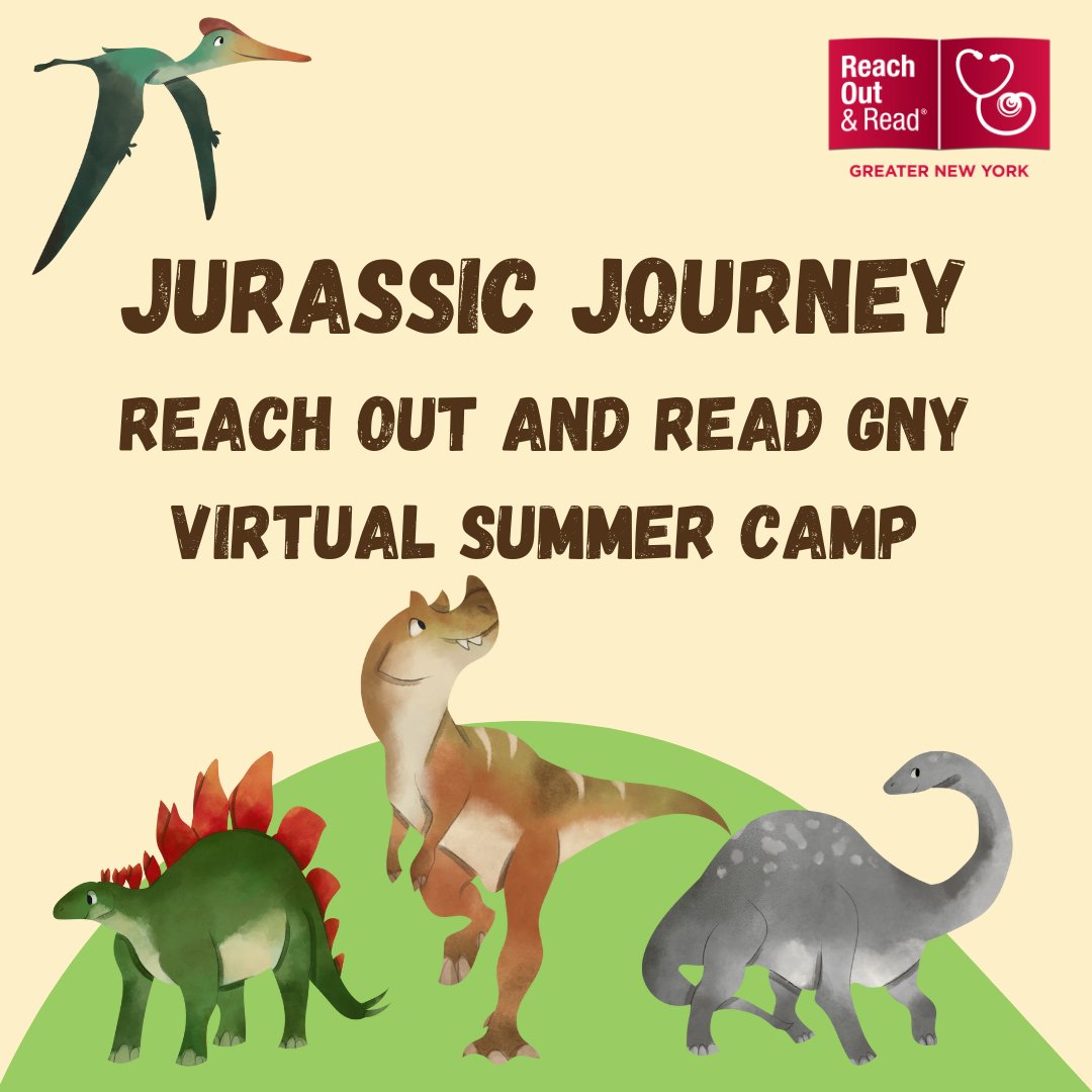 Reach Out & Read of Greater New York (@reachoutreadgny) on Twitter photo Looking for activities for your kiddos on winter break? Check out our Virtual Summer Camp series, Jurassic Journey, where we will learn about dinosaurs!
Tune in here: ow.ly/L0Xu50UvLun 
#reachoutandreadgny #rorgny #readtogether #kidsathome Looking for activities for your kiddos on winter break? Check out our Virtual Summer Camp series, Jurassic Journey, where we will learn about dinosaurs!
Tune in here: ow.ly/L0Xu50UvLun 
#reachoutandreadgny #rorgny #readtogether #kidsathome