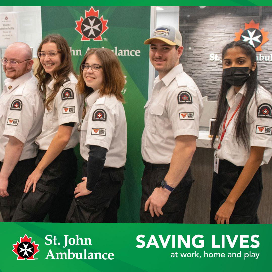 sja_mbntnu's tweet photo. St. John Ambulance volunteer Medical First Responders (MFRs) are often first on scene and respond to medical emergencies before paramedics arrive!
SJA would like to thank @SAFEWorkMb for sponsoring our MFR uniforms.
#sja #stjohn #stjohnambulance #safeworkmb #safeworkmanitoba https://t.co/VOJEDwWBH8