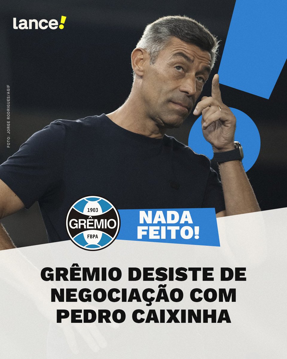 lancenet's tweet photo. A novela entre Grêmio e Pedro Caixinha chegou ao fim nesta segunda-feira (23). Agora, o Tricolor volta ao mercado na busca por um novo técnico para a próxima temporada. 👀🇪🇪

📲Entenda o motivo pelo LINK: https://t.co/RGCpthewQ4

#FutebolBrasileiro #Grêmio #MercadodaBola https://t.co/0Te3QKNdFV