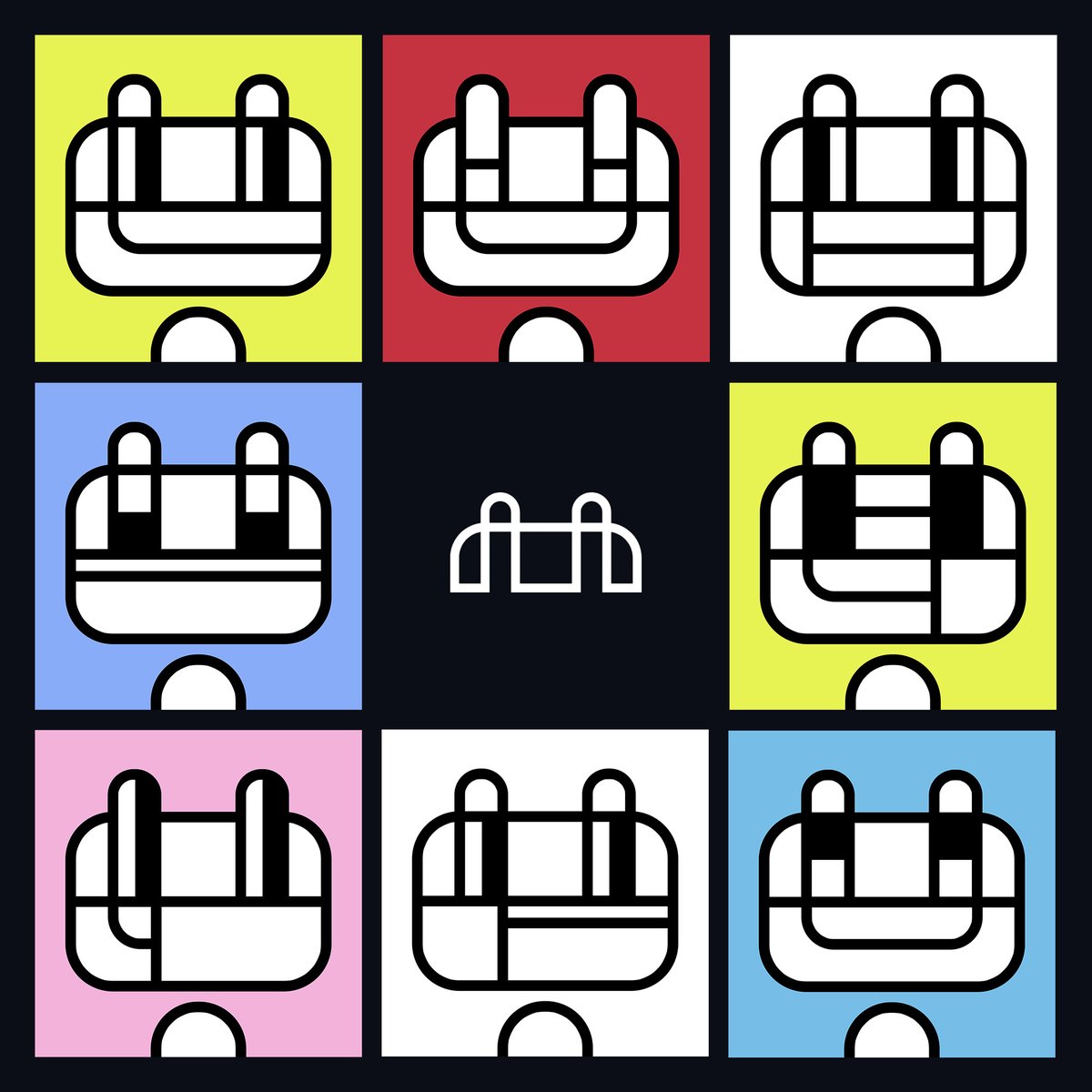 I can't unsee it now, so I had to make them. 😇

Basic avatar concepts for <a href="/MyriadMarkets/">MYRIAD</a> 

Build from the Myriad logo, Inspired by <a href="/jackbutcher/">jack</a>'s
Opepen Edition.