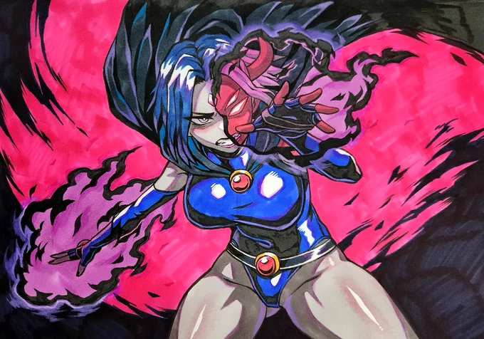 RavenI thought about directing the way the devil inside her is reflected when she is swayed by magic and emotions. I drew it right away haha! It was a fun job. Thanks for watching! 