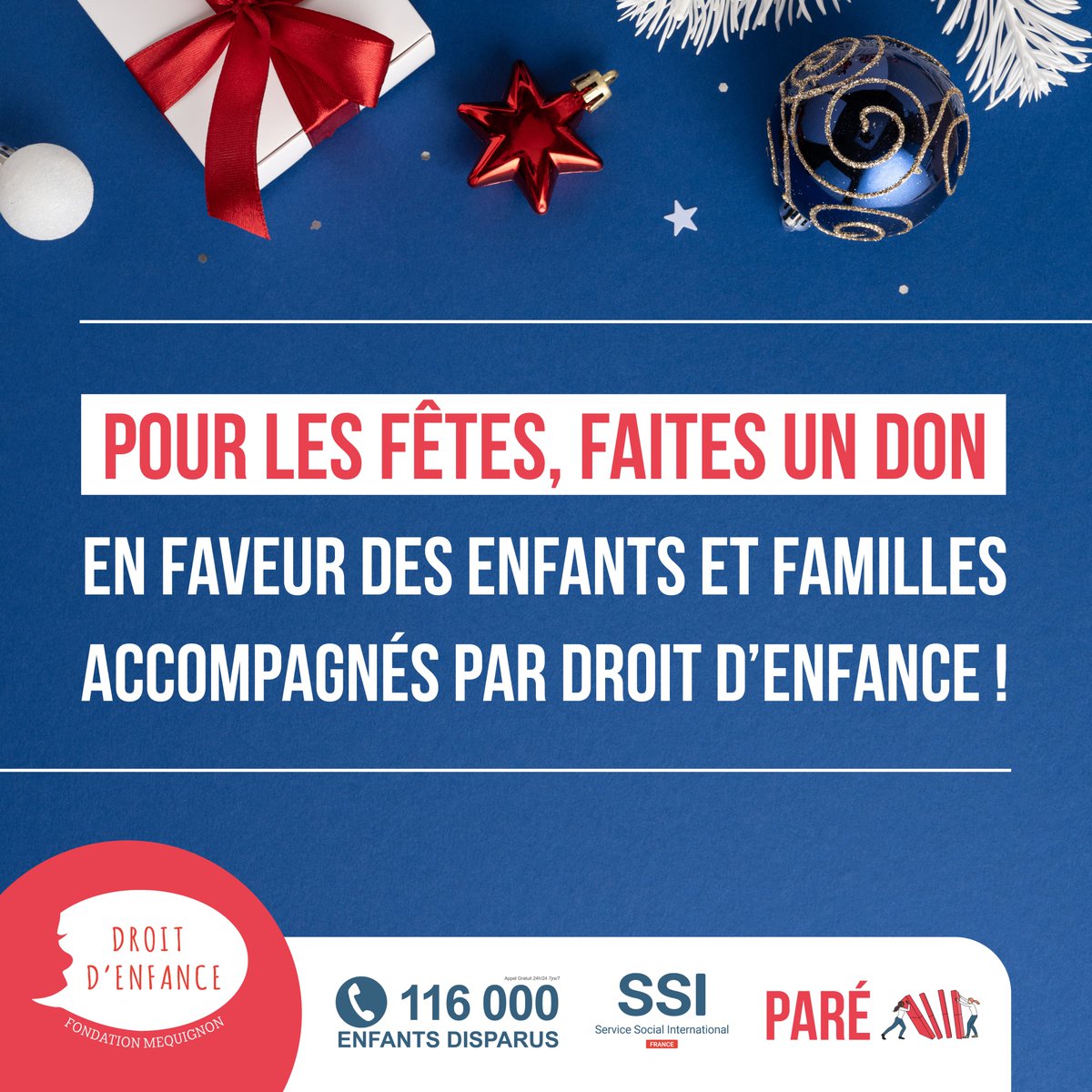 🎄 Pour les fêtes, faites un don en faveur des enfants et des familles accompagnés par Droit d'Enfance !