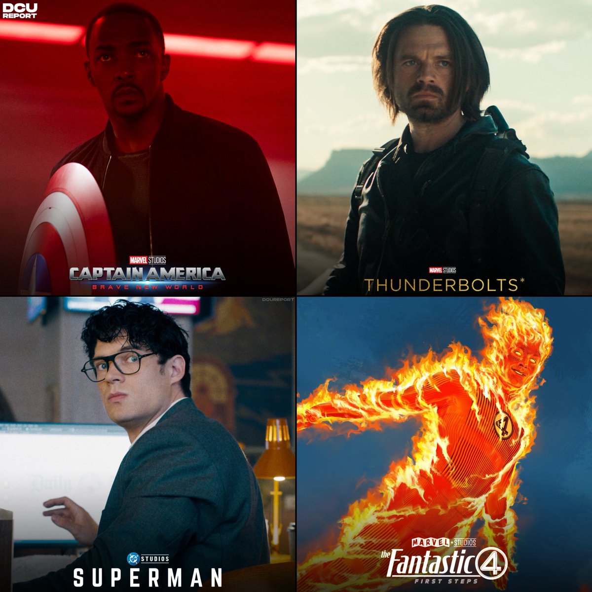 Rank these upcoming 2025 superhero films from most anticipated to least: 

• Captain America: Brave New World
• Thunderbolts*
• Superman 
• Fantastic Four: First Steps