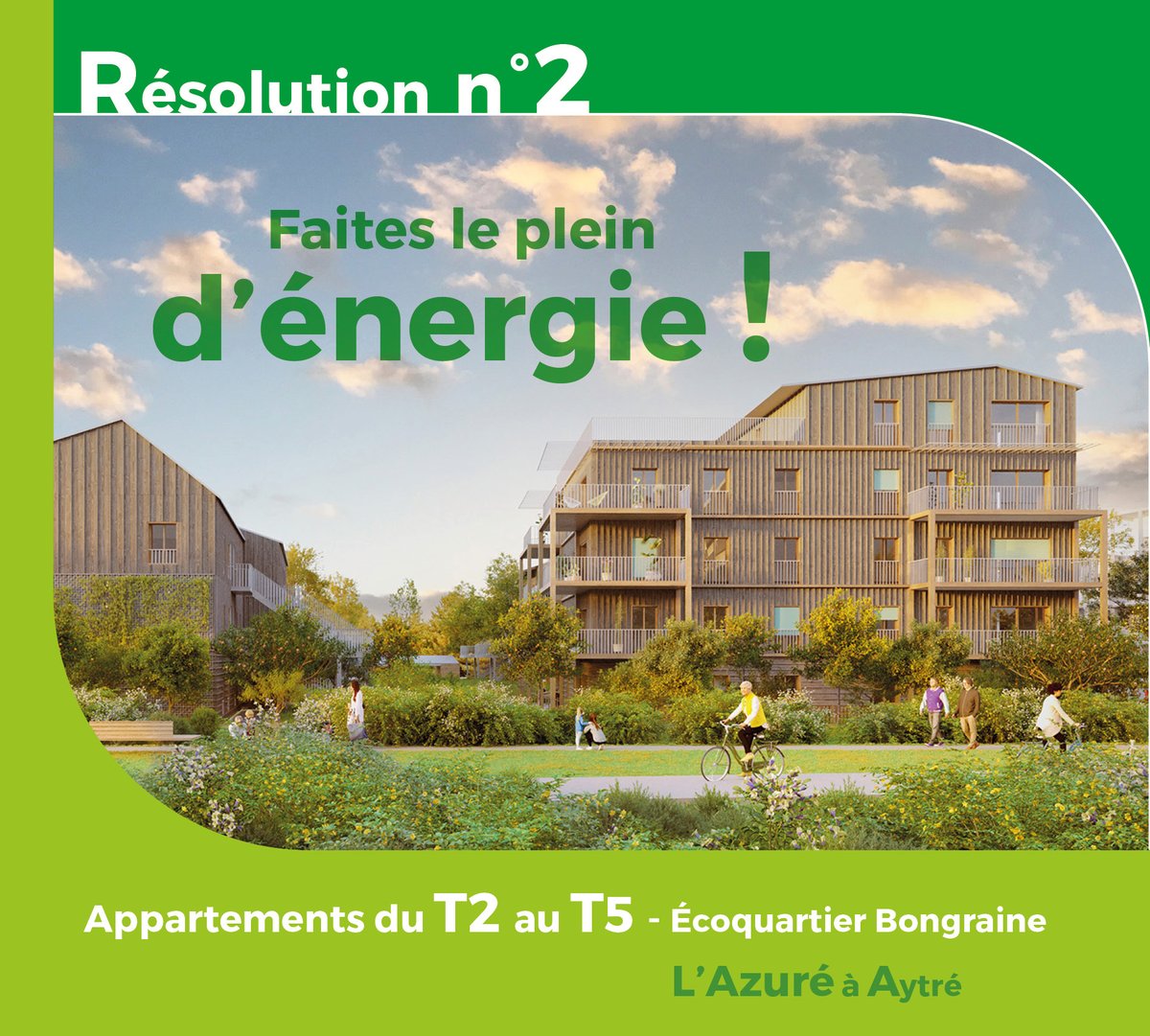 🦋💚Découvrez l'Azuré, un programme exemplaire à proximité de la mer à #Aytré (La Rochelle) 

Devenez propriétaire de votre appartement du T2 au T5 🏘️Au cœur de l’écoquartier #Bongraine qui favorise son environnement 🌸
 
 EN SAVOIR +👉tinyurl.com/4ppuvvhw