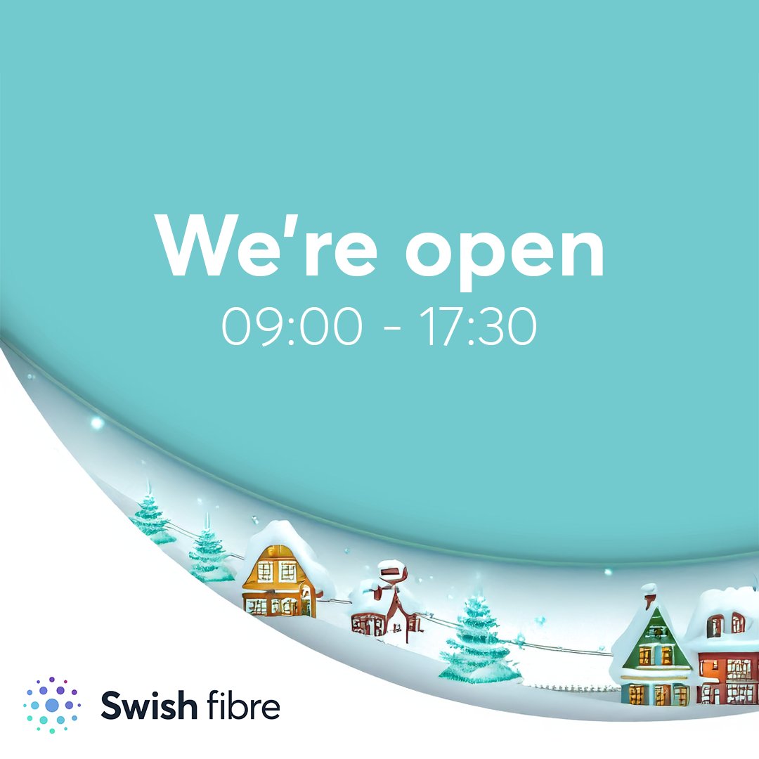 The Swish team will be on hand throughout Christmas to answer your calls or swap cracker jokes. 

Give us a call on 0800 0489415