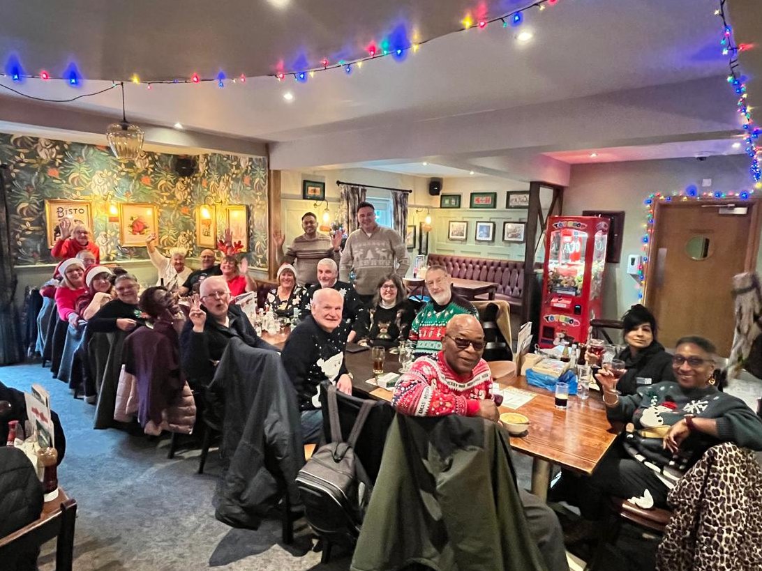 Great Xmas meal with our group from the Health Centre Led Walk in Bilston. 

Merry Christmas 🎅🎄

<a href="/run_taz/">Taz Parvaz</a> 
<a href="/BCbeactive/">Active Black Country</a> 
<a href="/CRTWestMidlands/">Canal & River Trust West Midlands</a> 
<a href="/CanalRiverTrust/">Canal & River Trust</a>