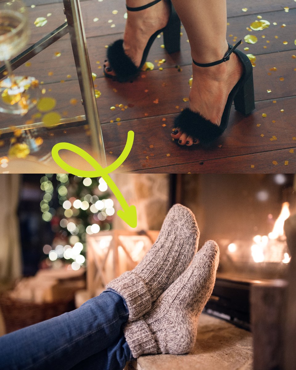It's time to kick off those heels,  put on your slippers and give your feet the rest they deserve – you’ve earned it! 🎄