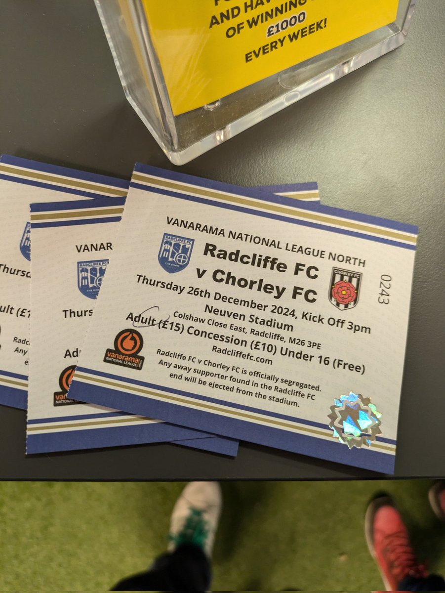 Tickets sorted for boxing day, ticket office on the ball with these 👍 <a href="/chorleyfc/">Chorley FC</a> are saying please get your tickets today or tomorrow 10.00 till 12.00 as no tickets is no entry on the day 👍⚽