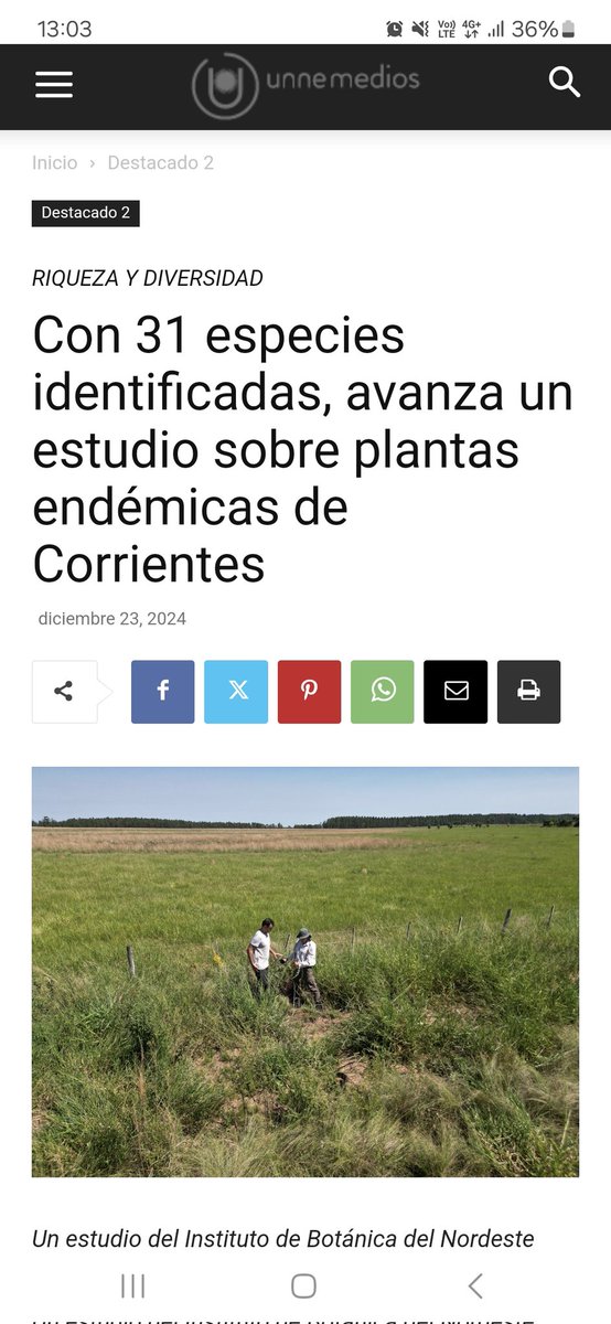 Florentin_JE's tweet photo. ¡Gracias a @unneargentina @mediosunne por difundir nuestro estudio sobre las especies endémicas de Corrientes! 🌱 Este trabajo busca destacar la riqueza y los valores únicos de nuestra flora. Podés leer la nota completa aquí: https://t.co/a95d9LLJ94 https://t.co/MlhiCPWJn8