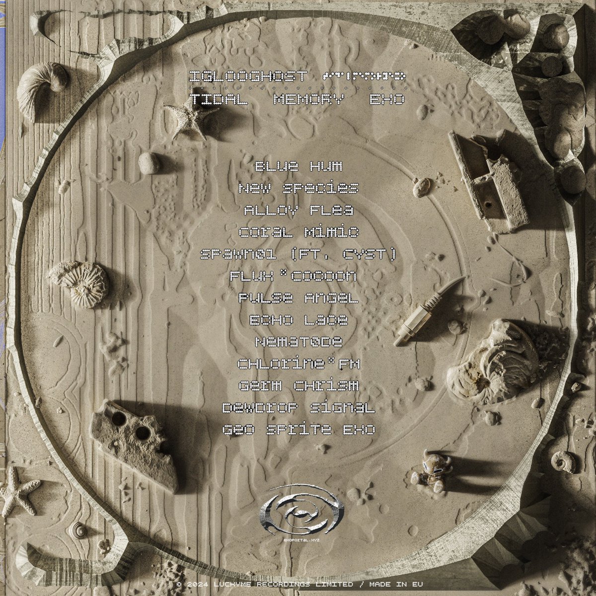 99reference's tweet image. Art Direction of the Tidal Memory Exo album by Iglooghost (2024)